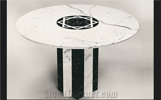 Bianco Carrara Venato C Marble Coffee Table