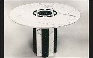 Bianco Carrara Venato C Marble Coffee Table