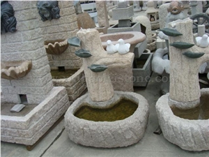Granite Garden Water Pot, Grey Granite Fountain