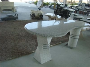 Grey Marble Garden Bench & Table