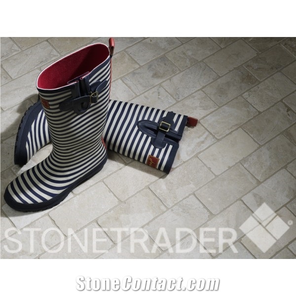 Vanilla Cream Tumbled Marble Tile, Turkey Beige Marble