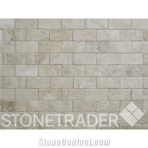 Vanilla Cream Tumbled Marble Tile, Turkey Beige Marble