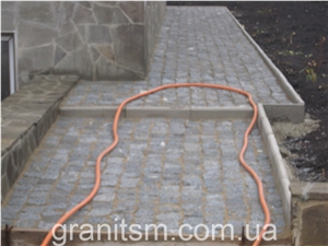 Real Grey Granite Cubic Cobble Stone