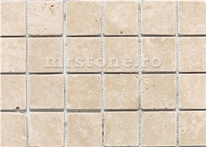 Light Travertine Tumbled Mosaic