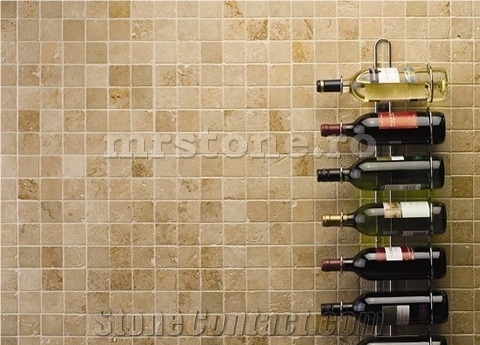 Light Travertine Tumbled Mosaic
