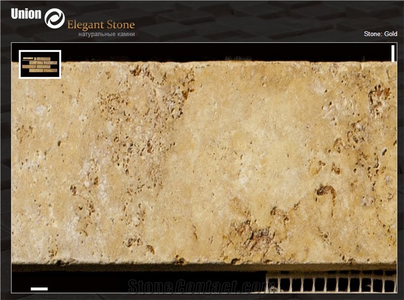 Gold Travertine Polished Brick Mosaic
