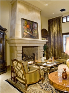 Beige Limestone Fireplaces