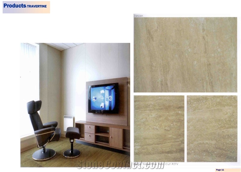 Zanjan Beige Teravertine Floor Tiles
