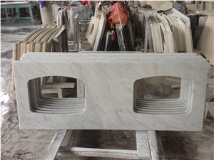 White Carrara Marble Bath Tops