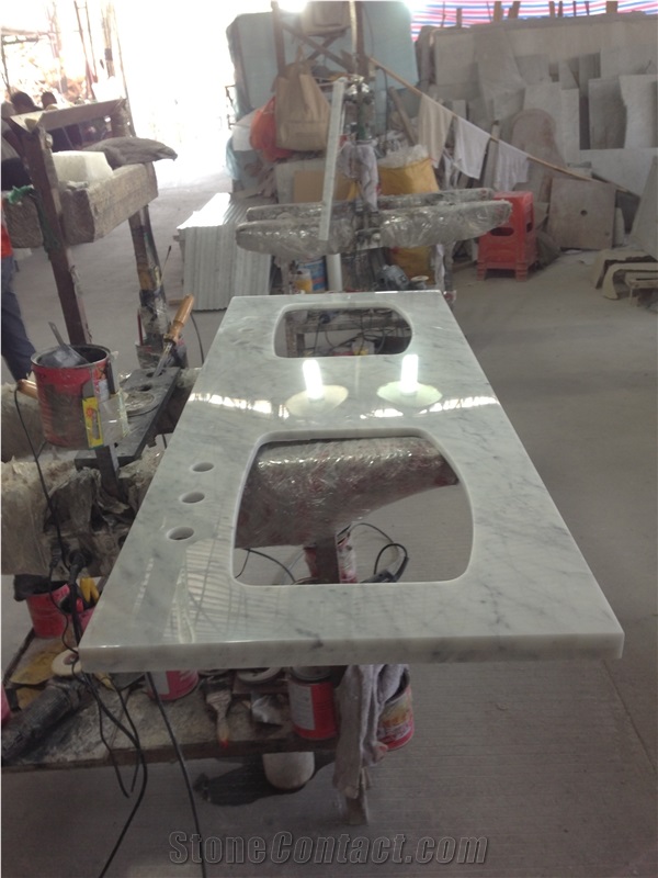 White Carrara Marble Bath Tops