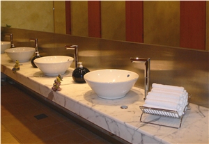 Bianco Statuary Marble Commercial Bath Vanity Top