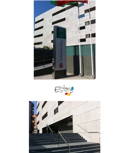 Courthouse Almeria Wall Cladding Project, Bateig Fantasia Grey Limestone Wall