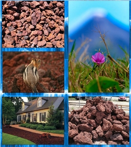Volcanic Red Lava Rock for Gardening, Red Basalt Garden & Palisade