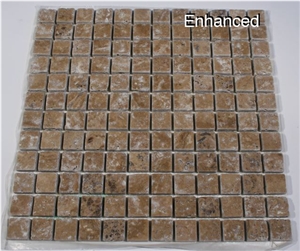 Noce Travertine Tumbled Mosaic Tiles