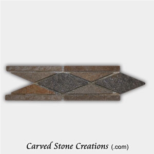 Serengeti Gold Quartzite Narrow Diamond Tumbled Border, Yellow Quartzite Border
