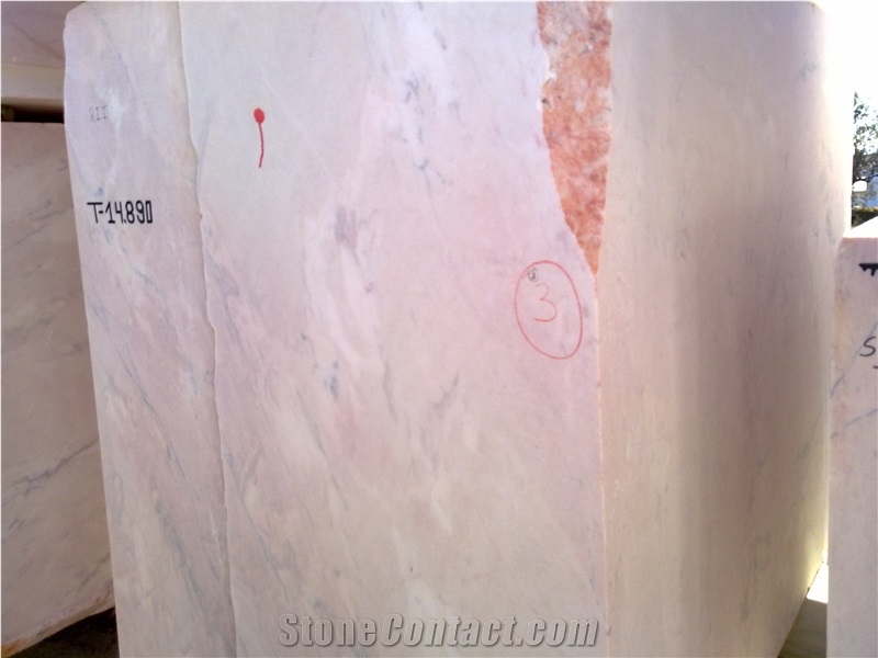 Pink Cream Marble Block, Estremoz Pardais Creme Pink Marble Block