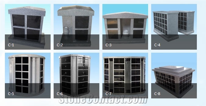 Granite Columbarium, Grey Granite Monument & Tombstone