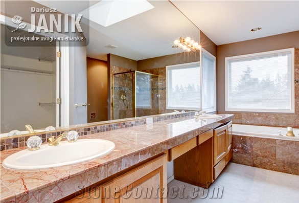 Red Agate Marble Vanity Top