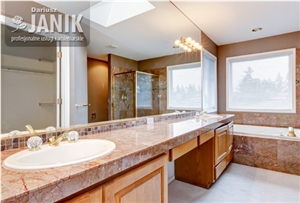 Red Agate Marble Vanity Top