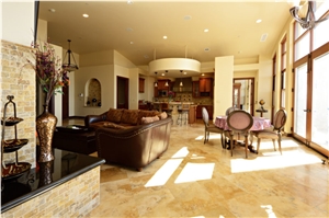 Antique Gold Light Travertine Honed and Filled Floor Tile