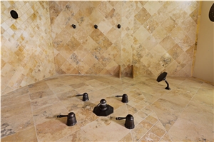 Antique Gold Light Travertine Honed and Filled Floor Tile