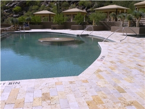 Beige Travertine ​Tumbled Pavement