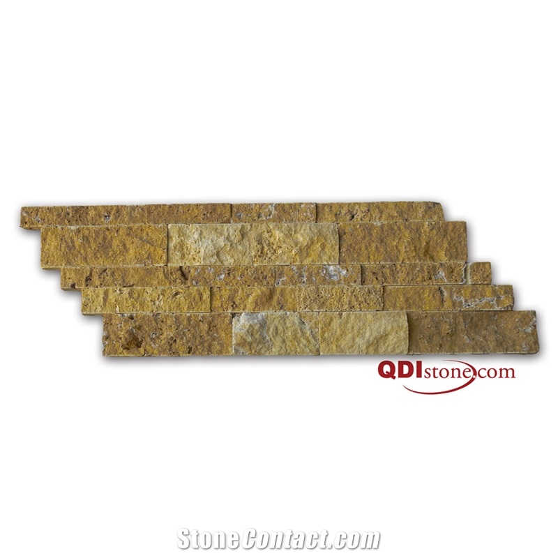 Gold Travertine Split Face Cultured Stone