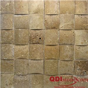 Noce Travertine Honed 3d Mosaic