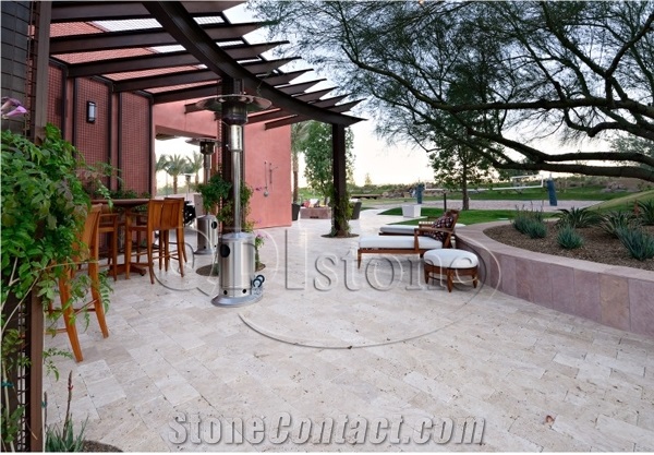 Walnut Travertine Tumbled Pavement