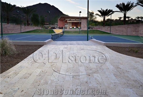 Walnut Travertine Tumbled Pavement