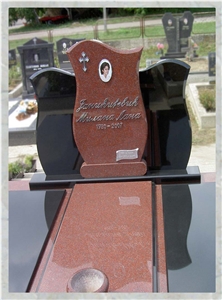 Impala Black Granite and Tianshan Red Granite Monument Impala Black Granite and Tianshan Red Granite Monument