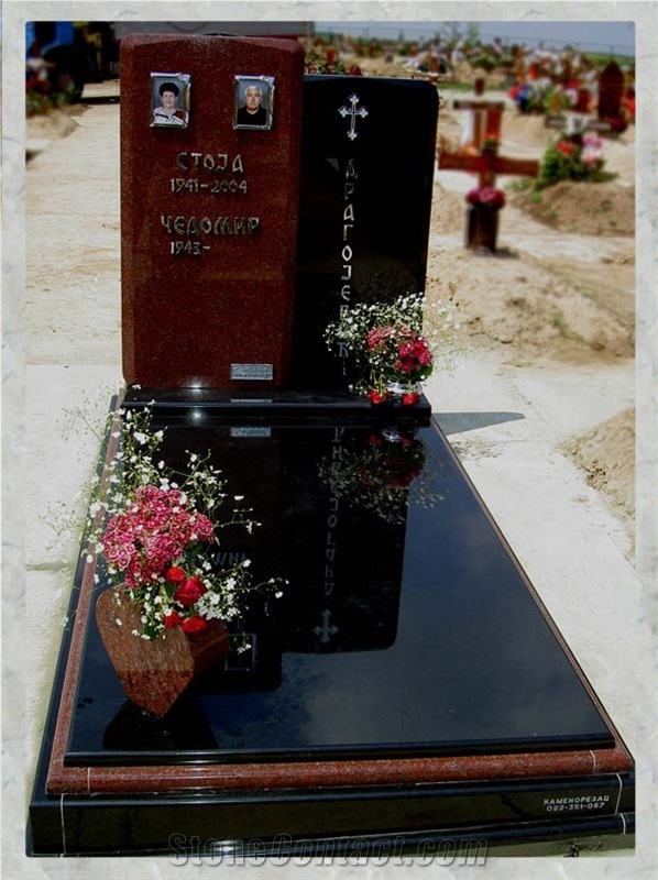 Shanxi Black Granite and New Imperial Red Granite Monument