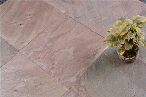 Copper Quartzite Polished Tiles & Slabs, India Red Quartzite Floor Covering Tiles, Walling Tiles