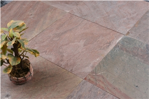 Copper Quartzite Polished Tiles & Slabs, India Red Quartzite Floor Covering Tiles, Walling Tiles