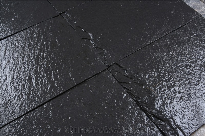 Himachal Black Quartzite Slabs & Tiles, India Black Quartzite Floor Tiles, Covering Tiles