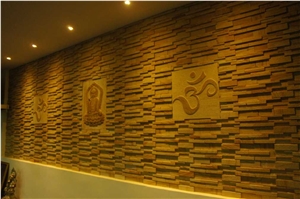 Wood Stone Wall Cladding, Wall Cladding Sandstone Home Decor