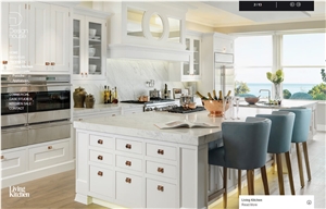 Living Kitchen by Design House, White Marble Kitchen Design