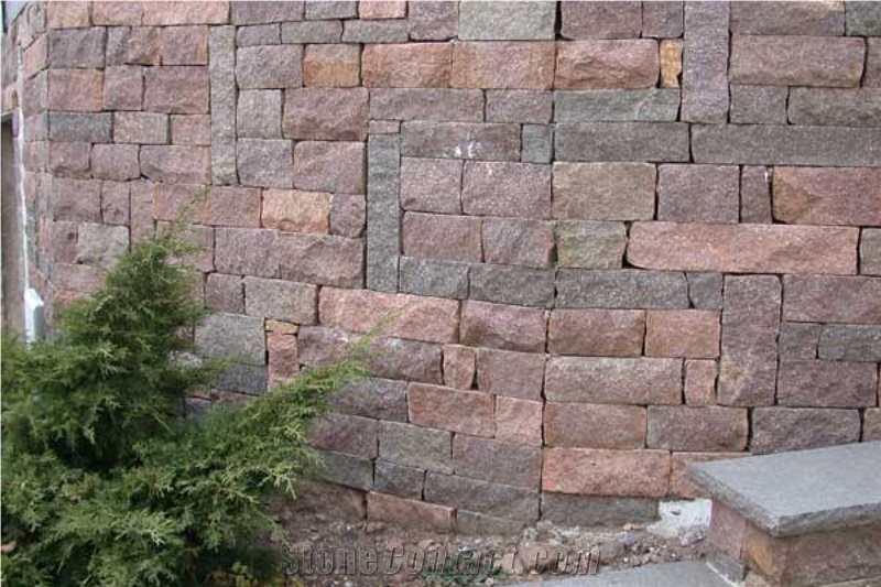 Porfido Rosso Di Meltina Granite Walling