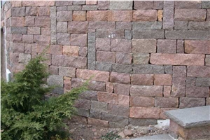 Porfido Rosso Di Meltina Granite Walling