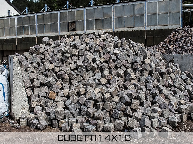 Porfido Trentino Granite Cube Stone, Brown Granite Cube Stone