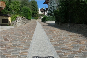 Porfido Trentino Granite Cube Stone, Brown Granite Cube Stone