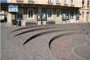 Porfido Trentino Granite Cube Stone, Brown Granite Cube Stone