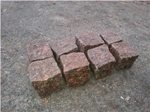 Red Granite Cube Stone Red Granite Cube Stone