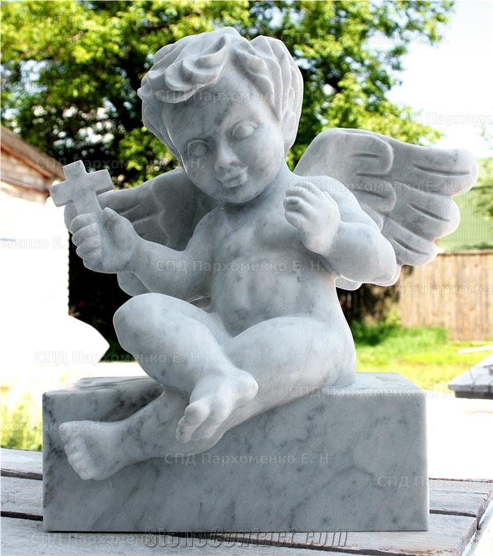 Bianco Carrara Cd Marble Sculpture Angel