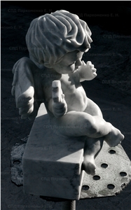 Bianco Carrara Cd Marble Sculpture Angel