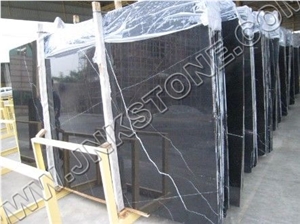 China Marquina Black Marble Slabs & Tiles China Marquina Black Marble Slabs & Tiles