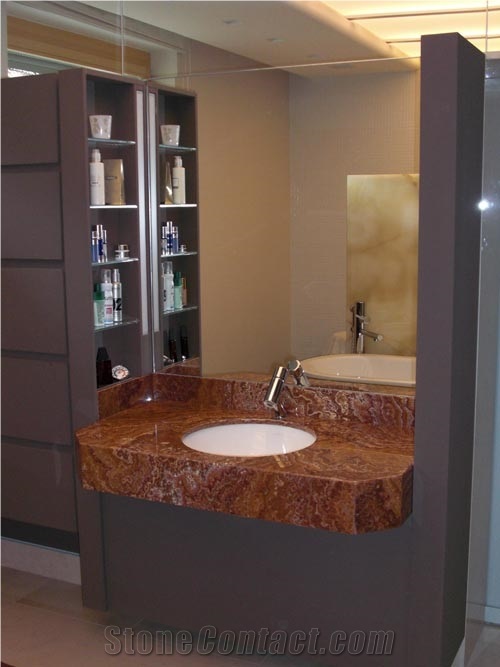 Onice Red Vulcano Onyx Vanity Tops