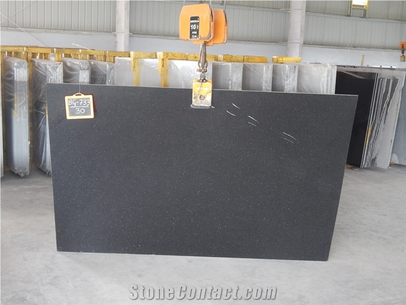 Black Galaxy Granite Slabs & Tiles, India Black Granite floor covering tiles, walling tiles 