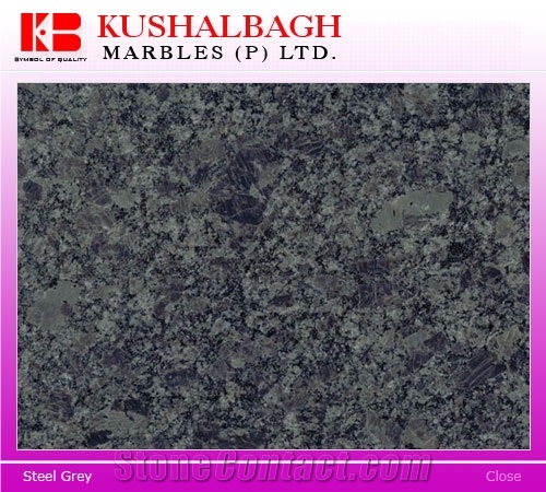 Steel Grey Granite Slabs & Tiles, India Grey Granite