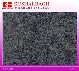 Steel Grey Granite Slabs & Tiles, India Grey Granite